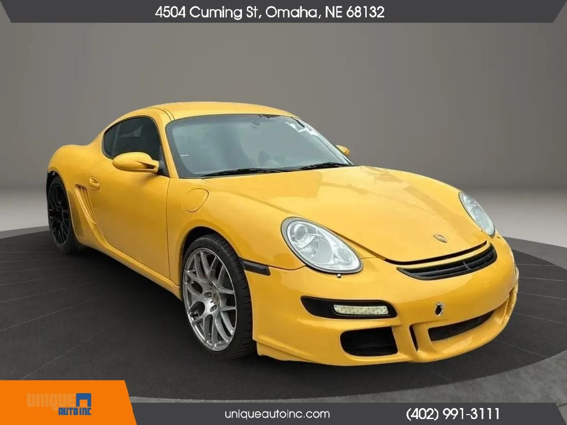 2006 Porsche Cayman S in Speed Yellow — front three-quarter view